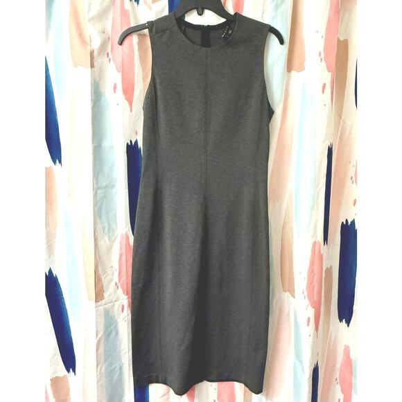 Theory Dark Gray Sleeveless Knee Length Shift Midi Dress Size 4 - Picture 1 of 12